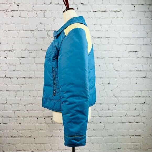 Vintage 70s Robbe Skiwear Apres Ski Outerwear Down Puffer Jacket Blue M - Picture 12 of 16